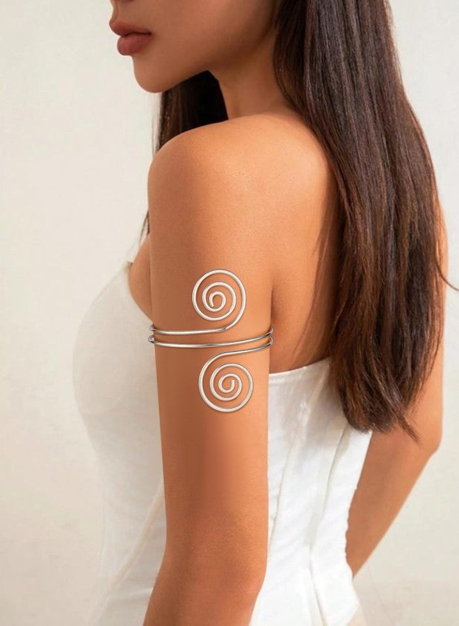 FIRAZIO 4PCS Arm Cuff Jewelry for Women Upper Arm Cuff Bangle Band Armlet Adjustable Arm Cuff Bracelet Set - Image 2